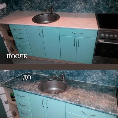 замена старой кухонной столешницы фото до и после