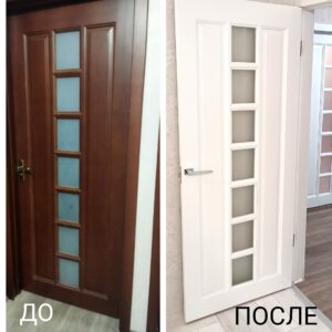 Окраска старых межкомнатных дверей из массива дерева