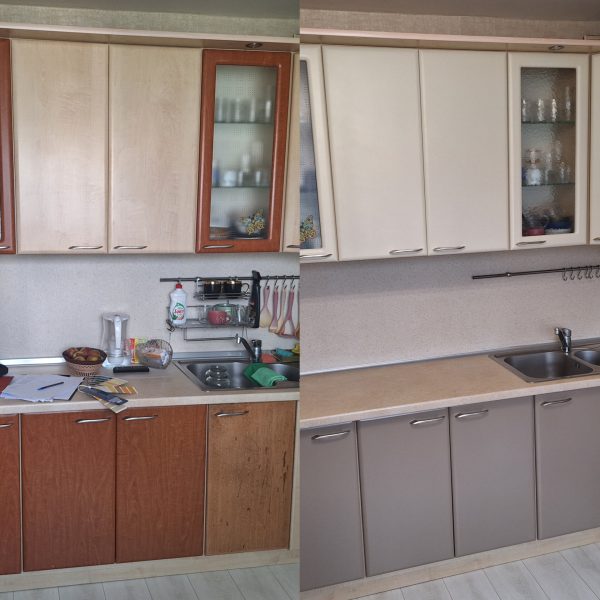 Окраска фасадов кухни фото до и после